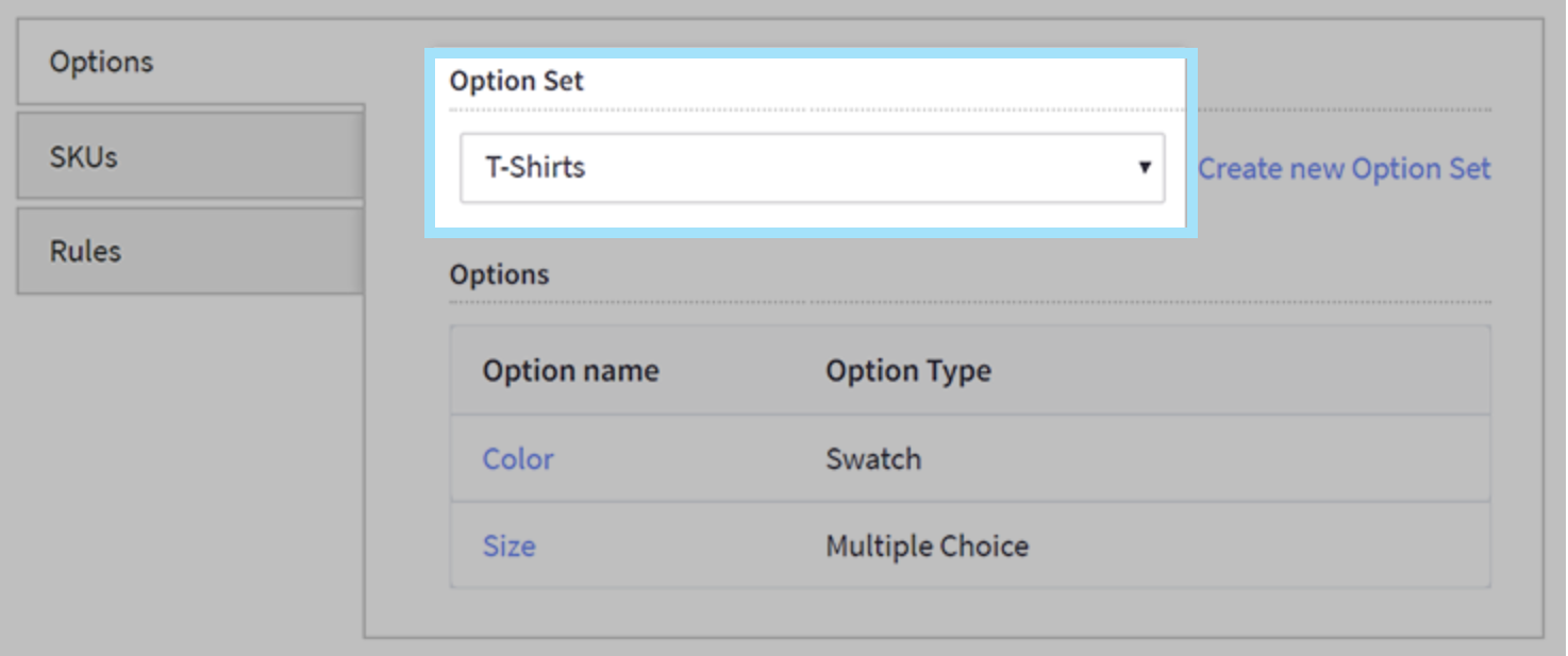 Apply an Option set to a Single item